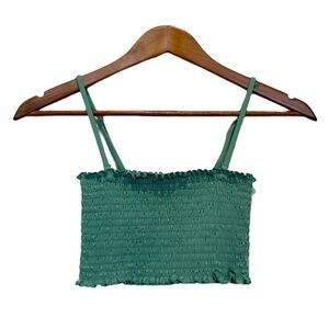 Reformation Cropped Top Stretchy Smocked Small Adjustable Spaghetti Strap Summer